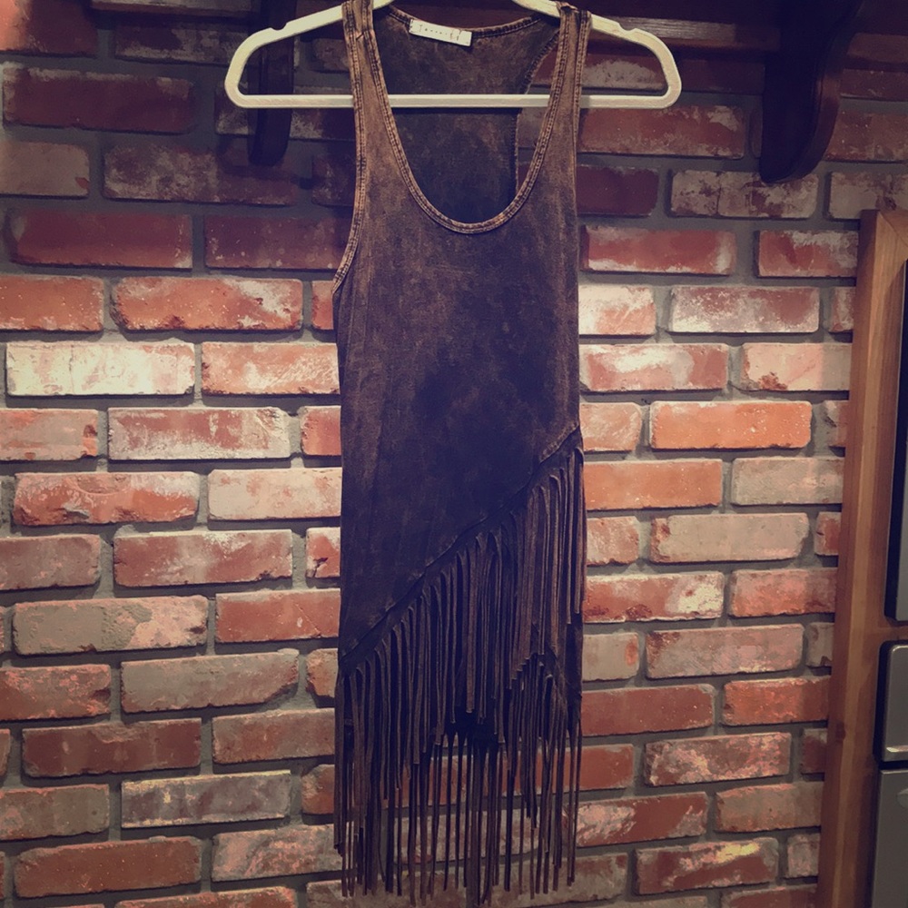 Tank top with fringe